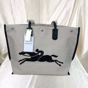 New Longchamp Essential Toile Large Canvas Tote bag